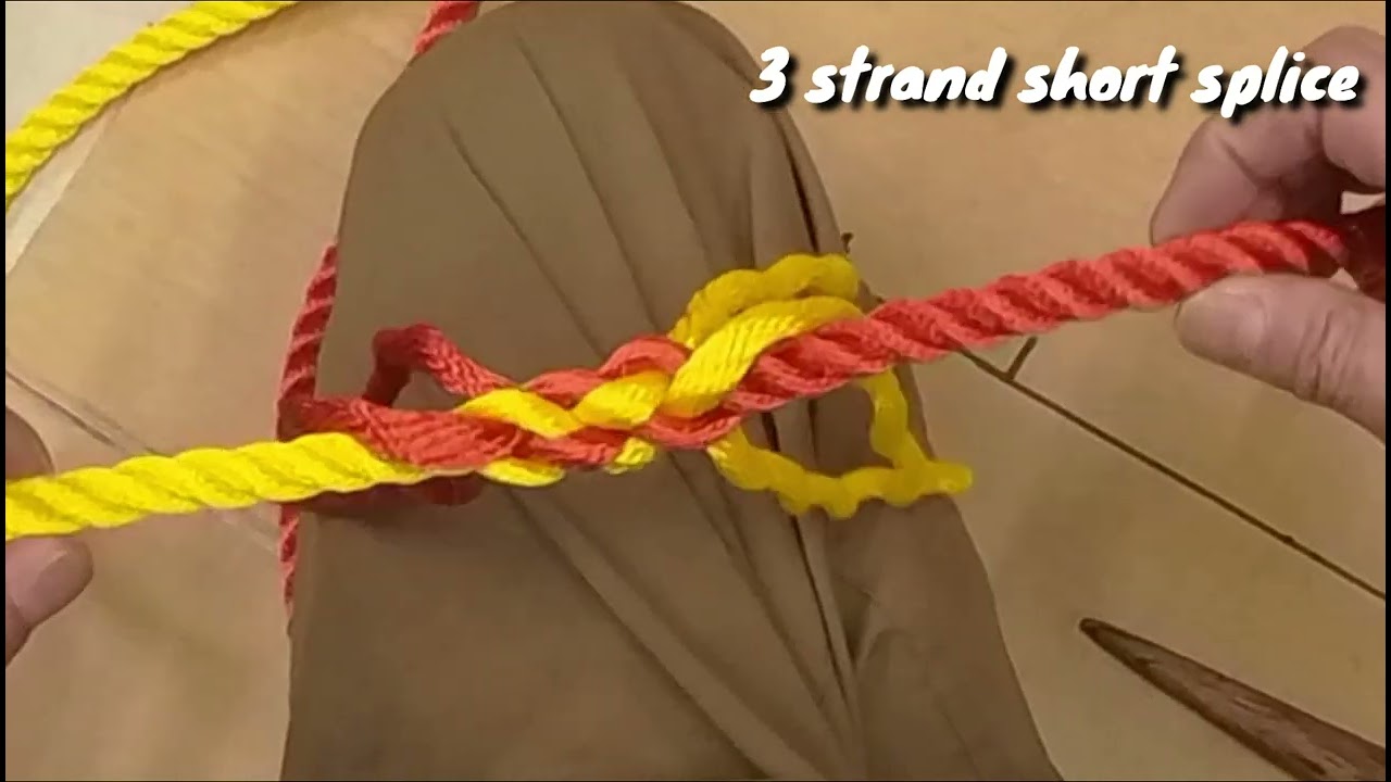 3打ロープのショートスプライスゆっくり解説　3 strand short splice