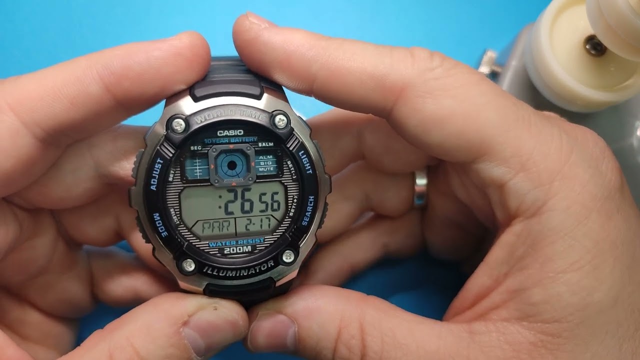 HOW TO ADJUST / SET TIME AND DATE CASIO ILLUMINATOR AE-2000W-1AVDF