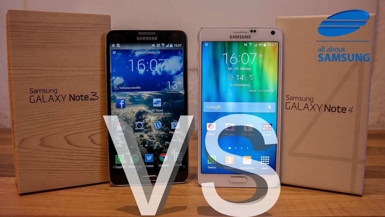 Samsung Galaxy Note 4 vs Samsung Galaxy Note 3 Vergleich deutsch german HD