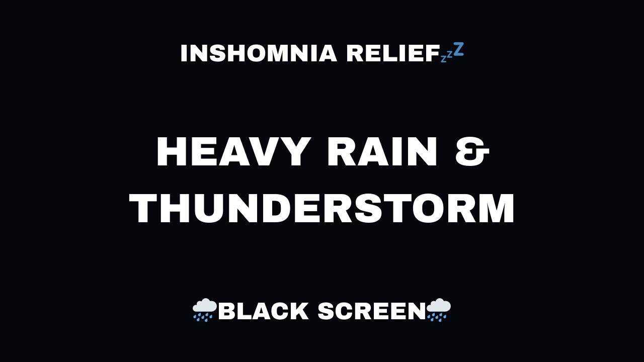 Black Screen Night Storm | Heavy Rain Ambience