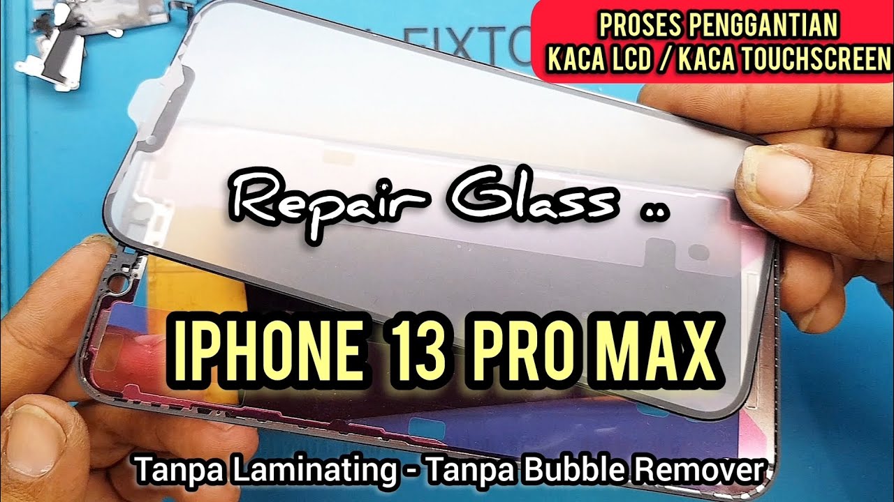 IPHONE 13 PRO MAX LAYAR RETAK TANPA GANTI  LCD ‼ CARA GANTI KACA LCD ‼ PROSES BERESIKO TINGGI ‼