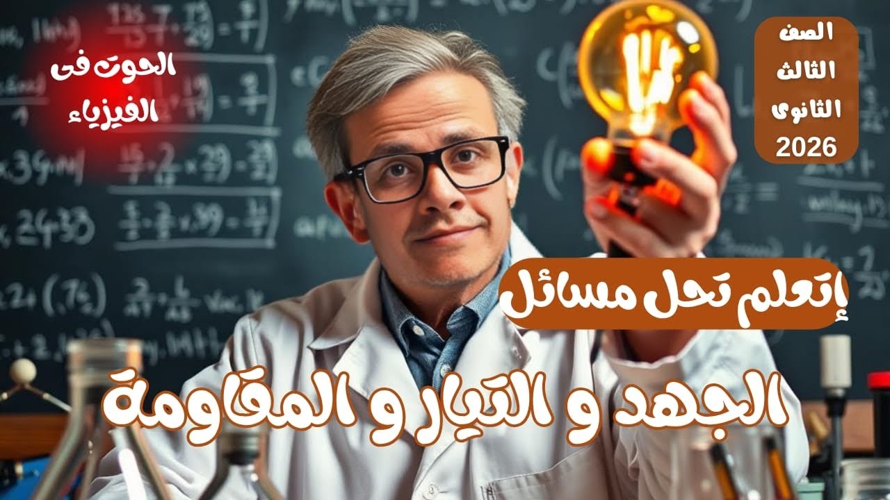 مسائل الجهد و المقاومة و التيار الكهربى _ فيزياء الصف الثالث الثانوى | هنفهم فيزياء زى المحترفين |