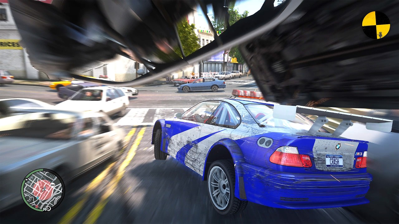 GTA 4 Crazy BMW M3 GTR Crashes Ep.86
