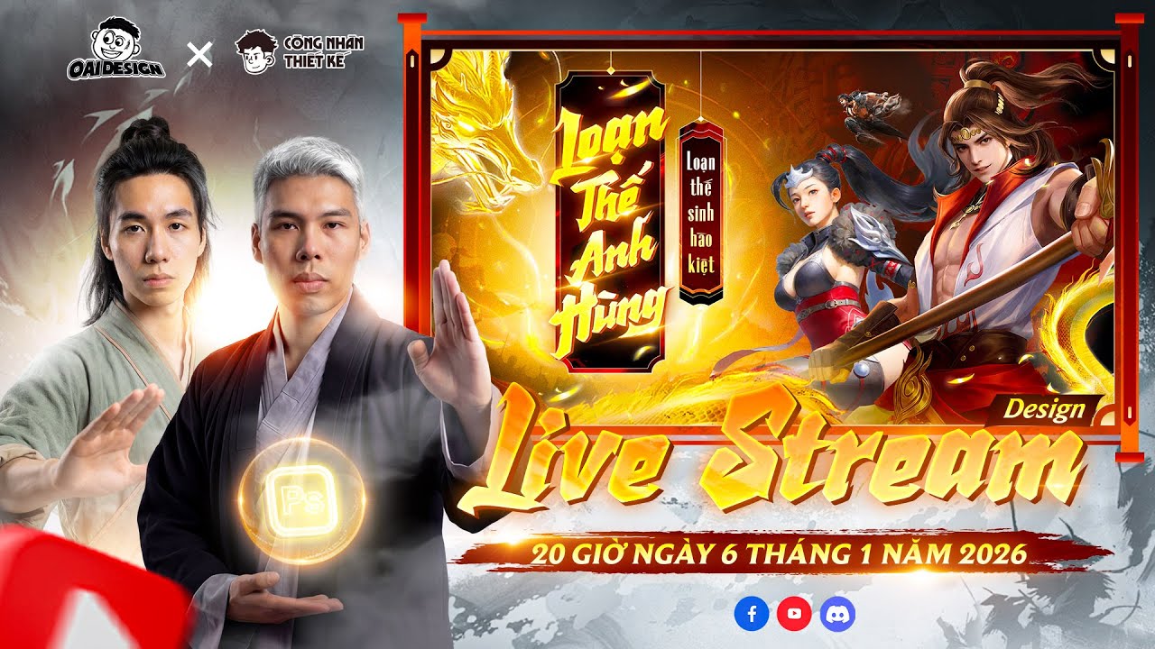 THIẾT KẾ BANNER GAME KIẾM HIỆP ILLUSTRATOR & PHOTOSHOP | NAM DƯƠNG | OAI DESIGN | LIVESTREAM DESIGN