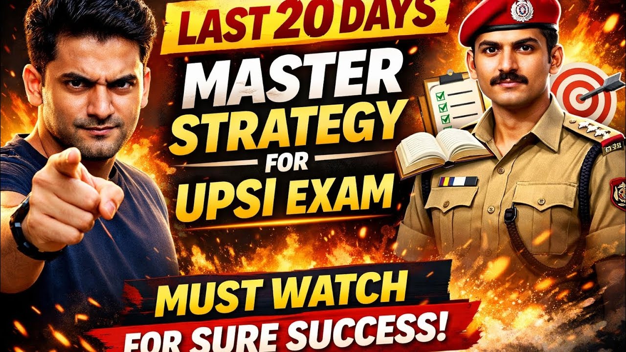 UPSI Last 20 Days Strategy 2026 💪 Complete Revision Plan for Sure Selection