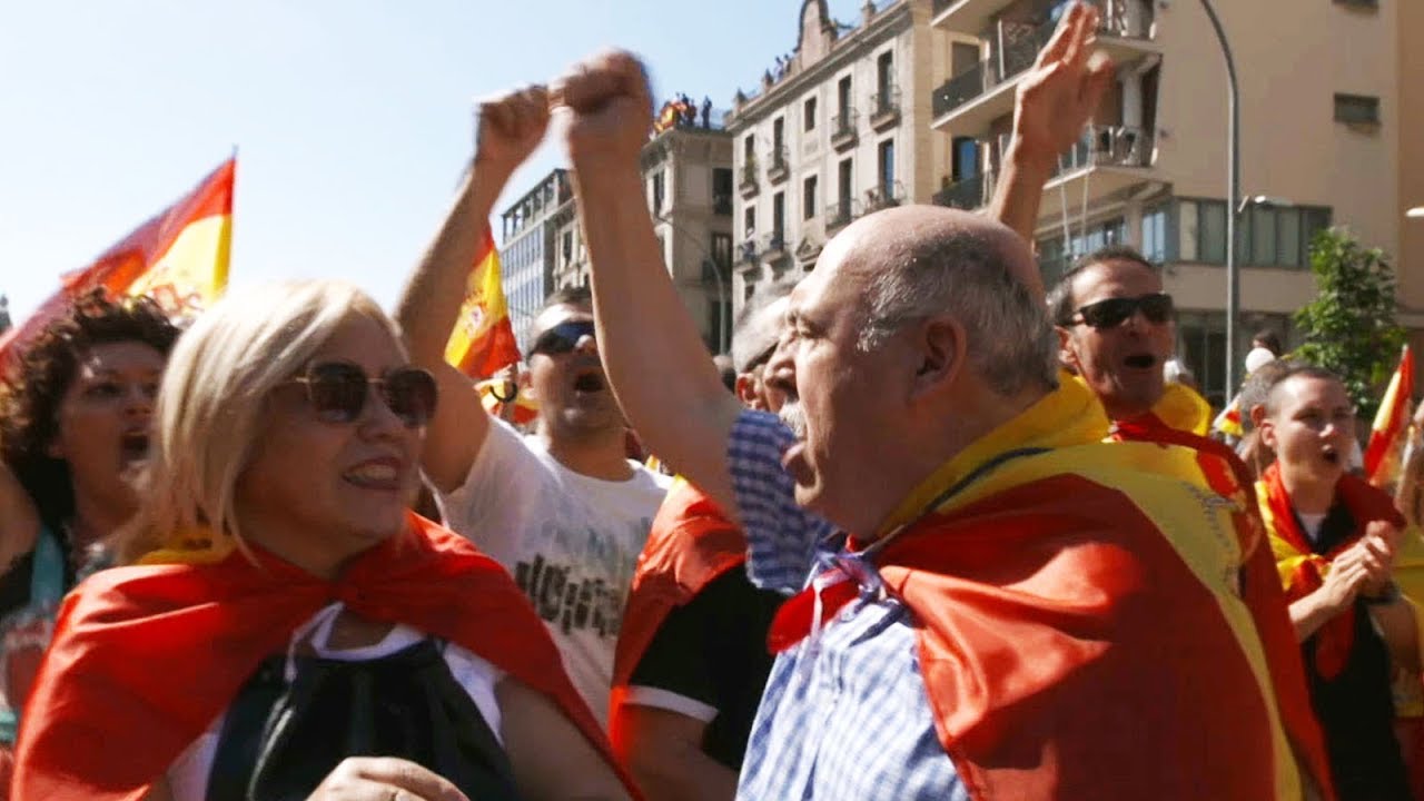 Demonstrators in Barcelona say 'NO' to Catalonia independence