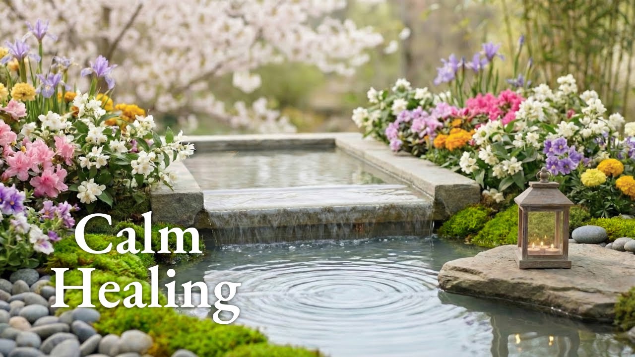 Peaceful Stone Waterfall 💧 Gentle Nature Sounds for Meditation & Focus