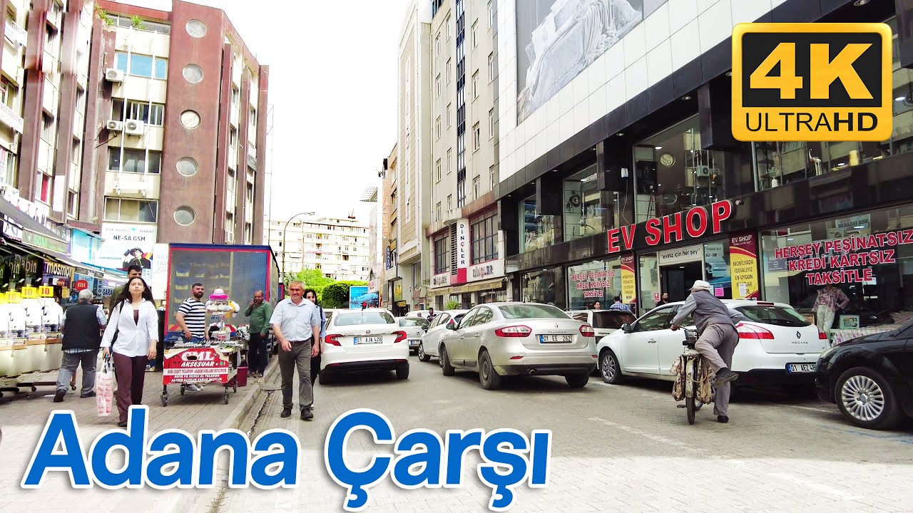 Adana Çarşı Walking Tour | Küçüksaat - Çakmak Caddesi - Kuruköprü | 4K Virtual Walk in TURKEY 🇹🇷