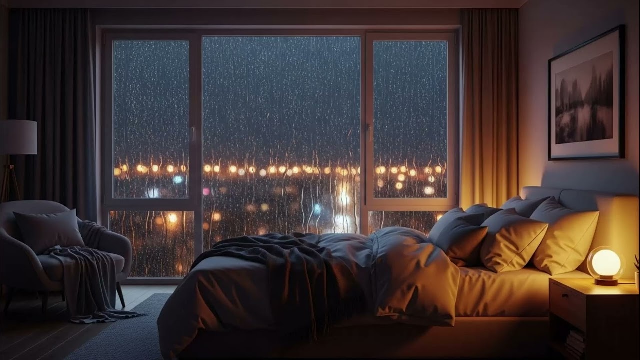 Rain on a Quiet Window 🌧️ | 8 Hours Night Rain for Focus & Deep Sleep