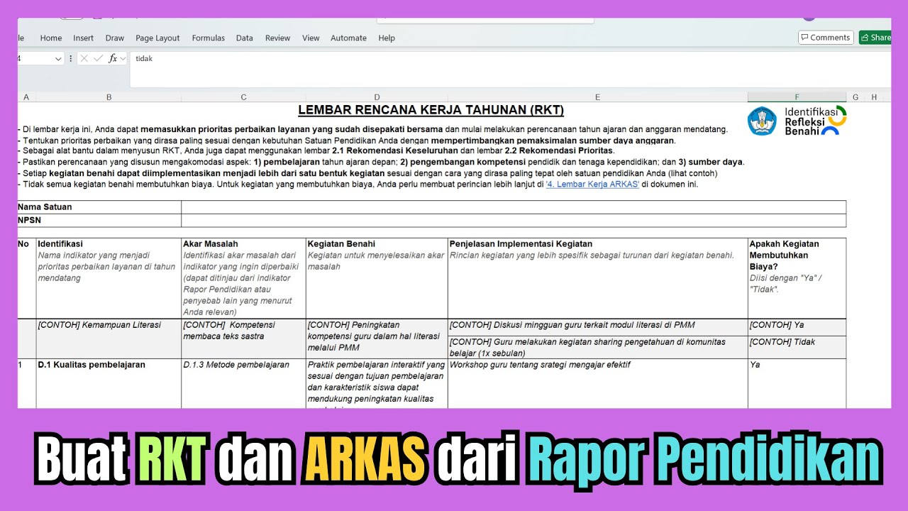 CARA BUAT RKT DAN ARKAS DARI RAPOR PENDIDIKAN
