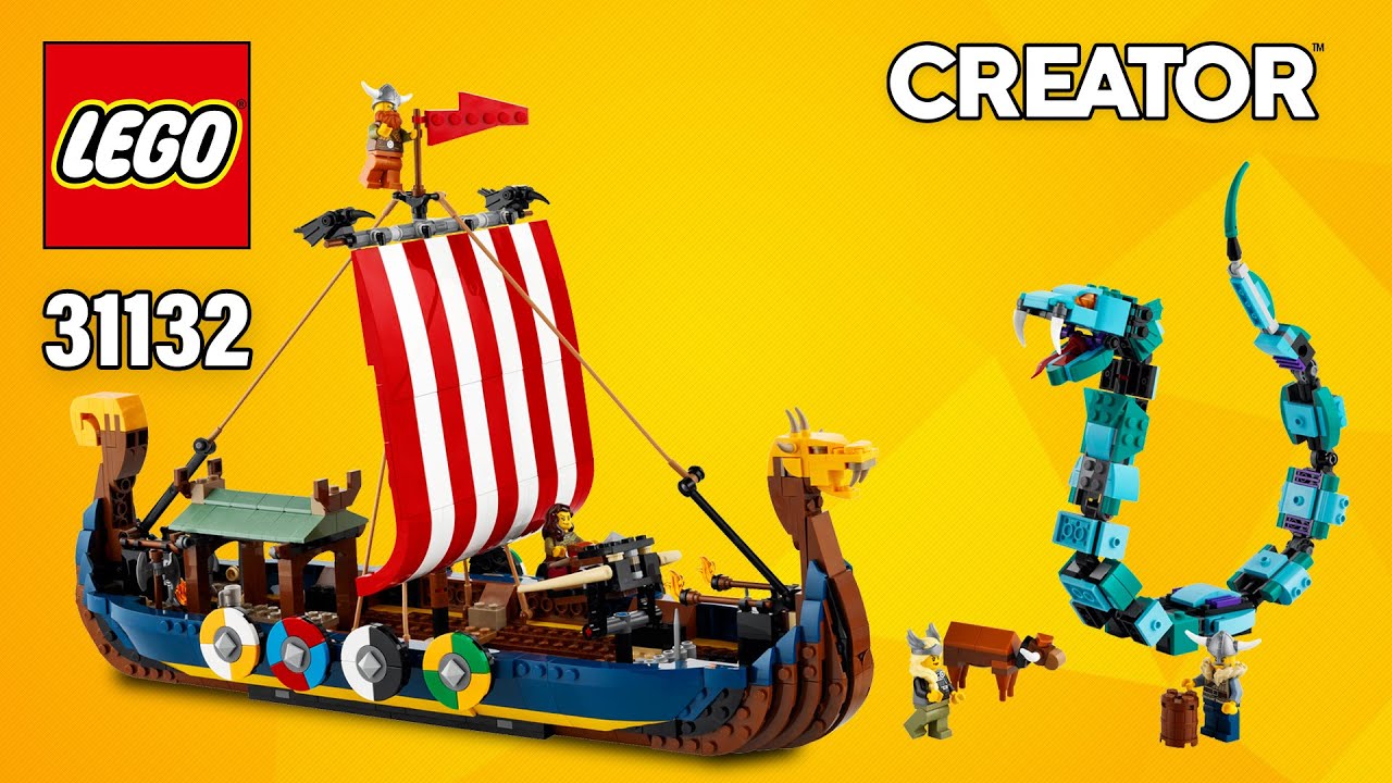 LEGO® Creator | Viking Ship and the Midgard Serpent (31132)[1192 pcs] Building Instructions | TBB
