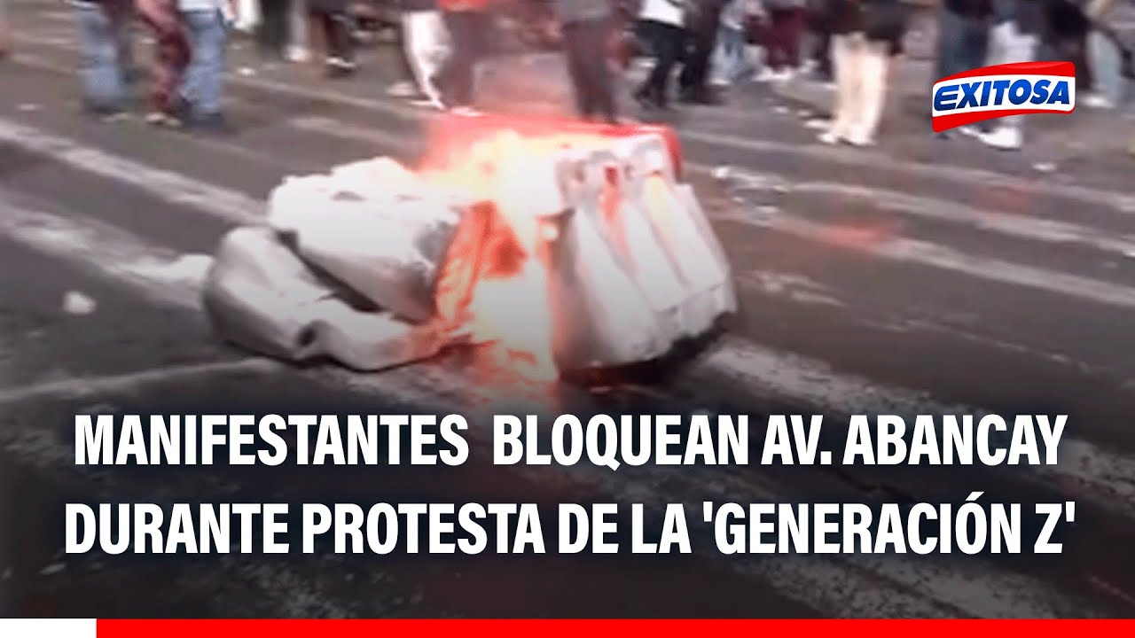 🔴🔵 ¡Urgente! manifestantes bloquean Av. Abancay durante protestas de la 'Generación Z'