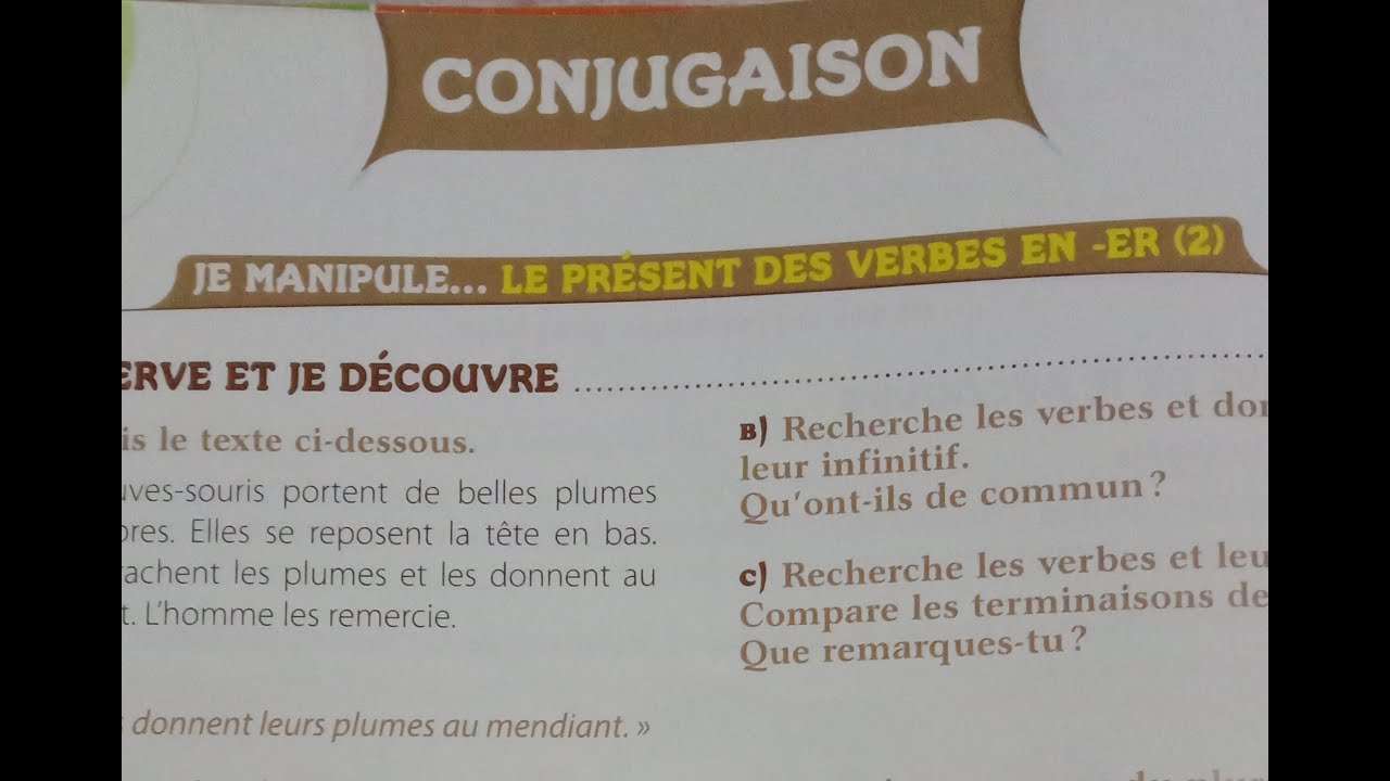 Conjugaison : le présent des verbes en 