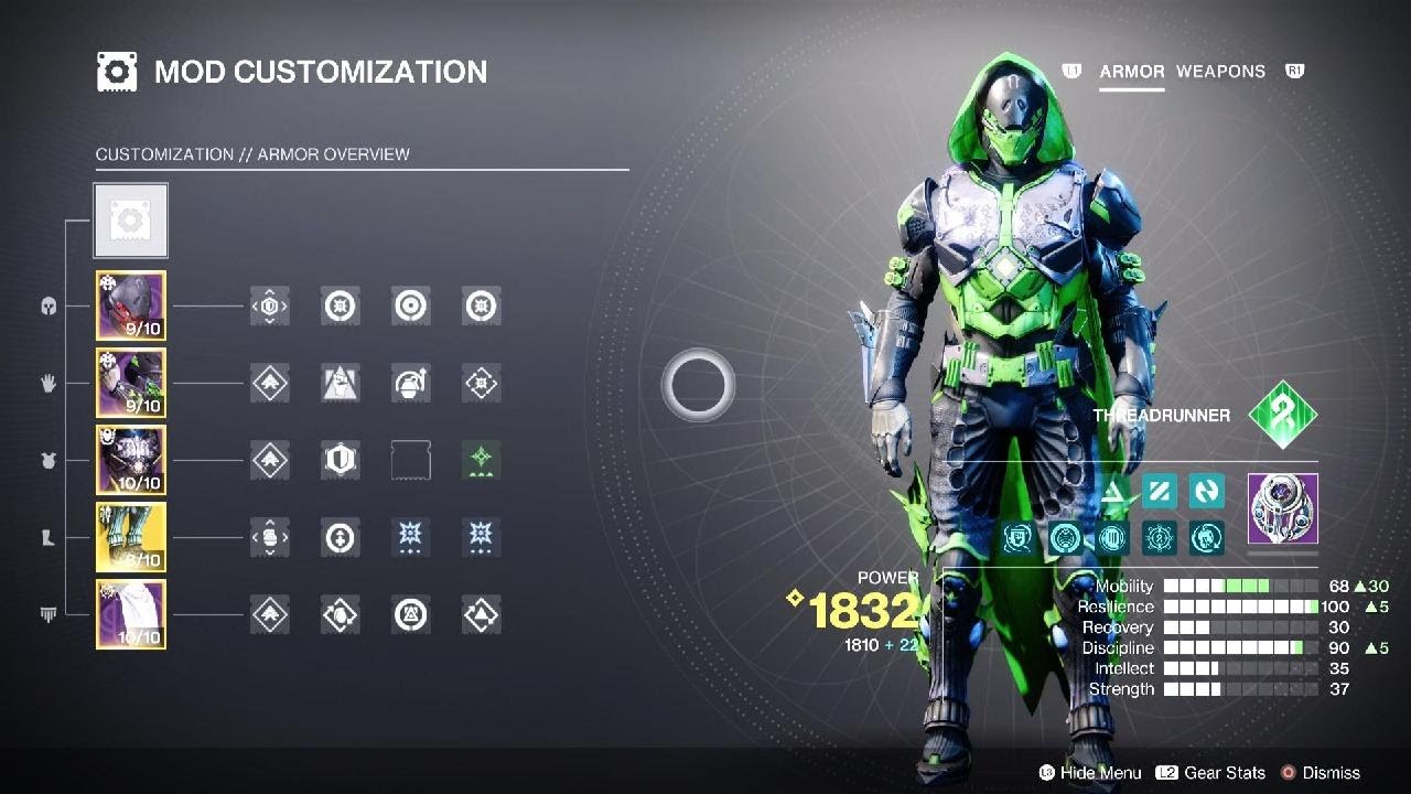 Destiny 2 - Strand Hunter build for my Lost Sector runs.