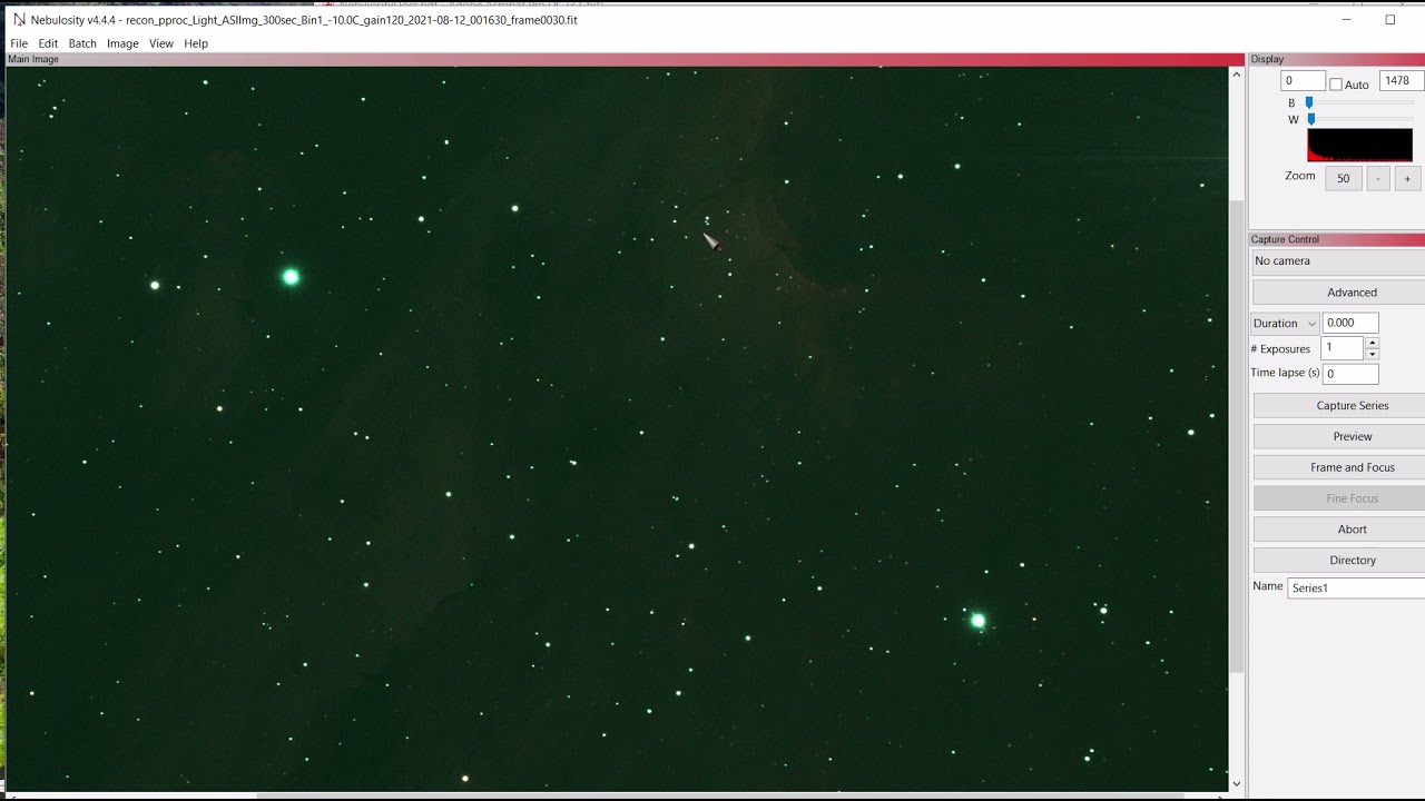 Nebulosity walkthrough: Preprocessing and initial stacking