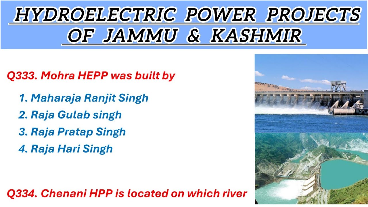 Major Hydro_Electric Power Projects of J & K || 1000 MCQ Series on Gk of J & k || @TheAspirants