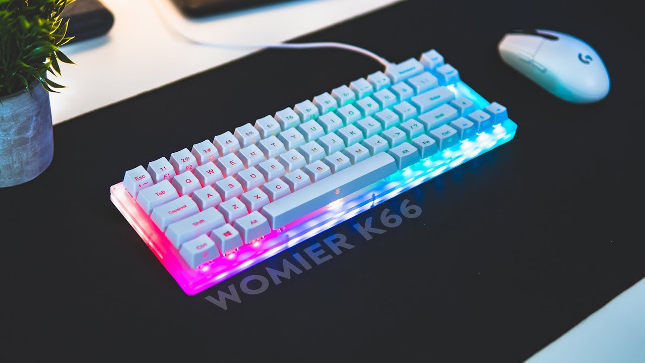 Womier K66 Mechanical Gaming Keyboard Unboxing & Typing Sounds - All White Beauty