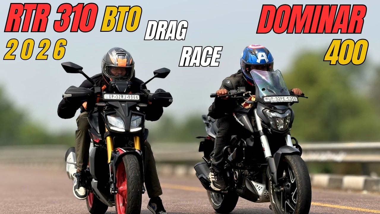 2026 Apache RTR310 vs Dominar400 Drag Race | The UP46 Rider |
