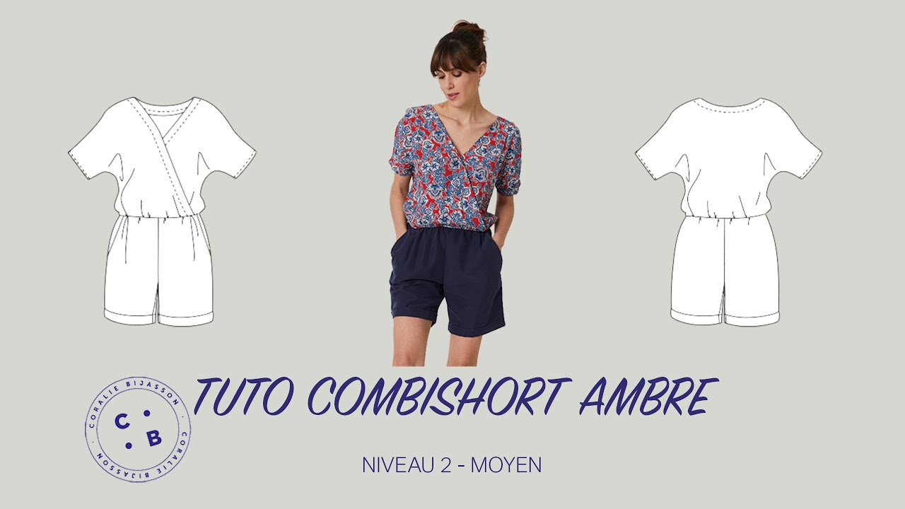 Ambre, pas à pas vidéo du montage du patron de couture du combishort Ambre