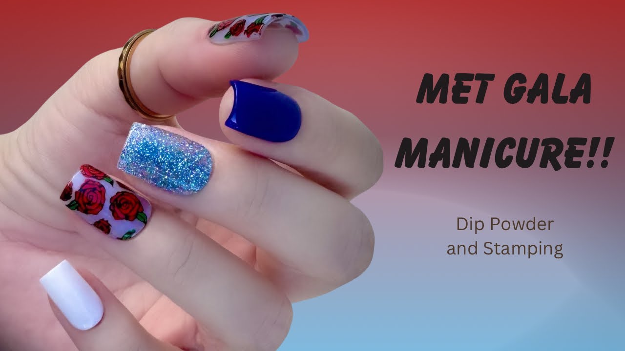 Met Gala Inspired Nails | Stamping Over Dip Powder | AZUREBEAUTY