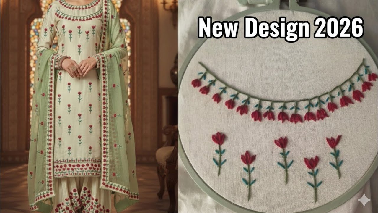 Beautiful Neckline Embroidery Design | Easy Step-by-Step Tutorial for Beginners #live 