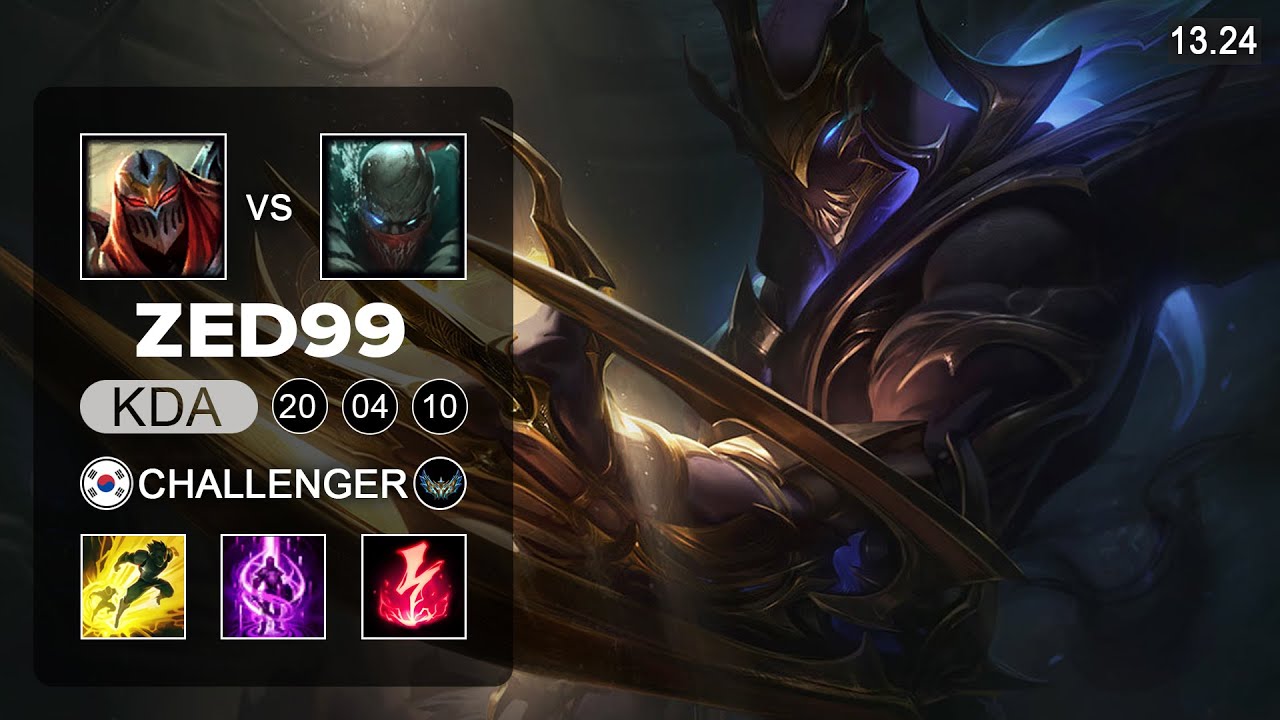 ZED99 Zed vs Pyke Mid - KR Challenger - Patch 13.24 Season 13