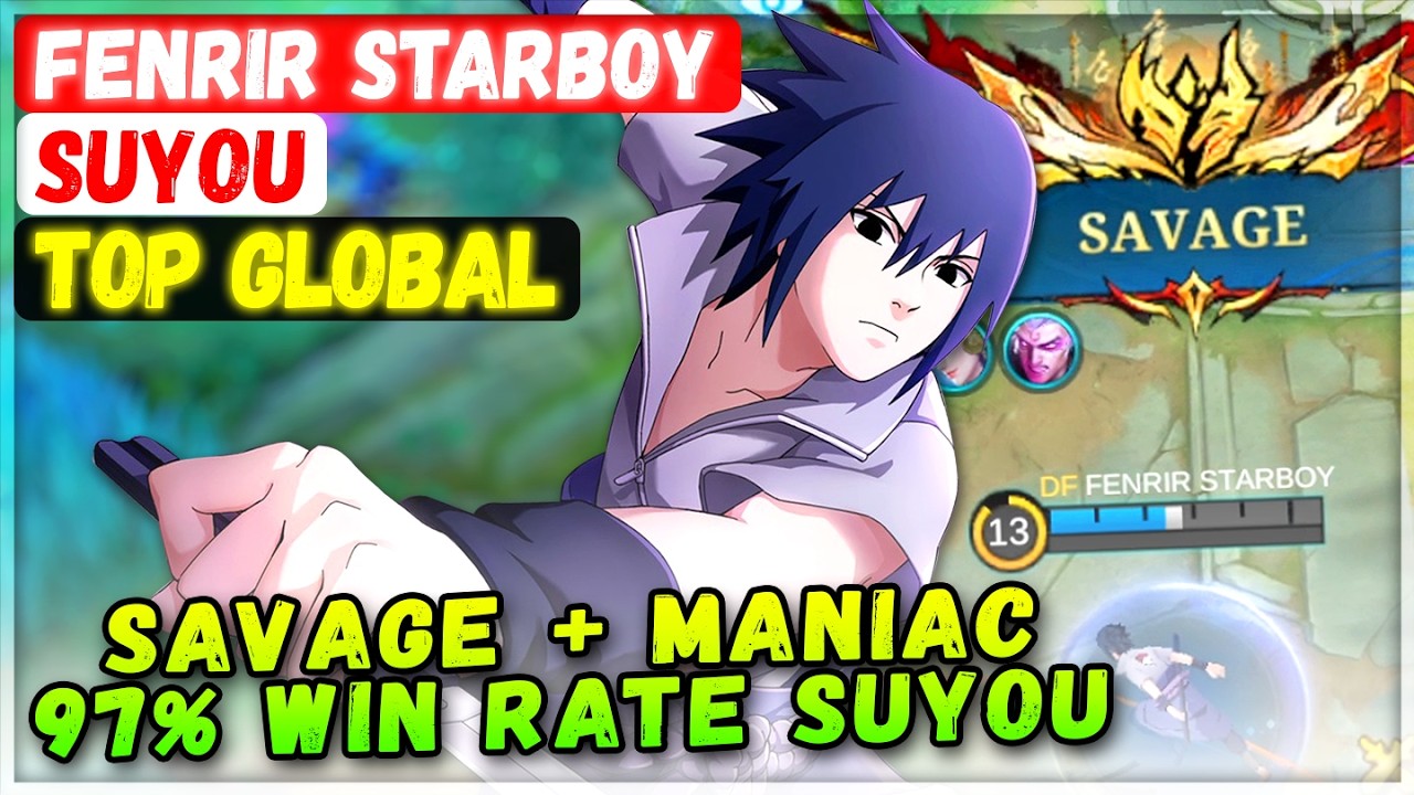 SAVAGE + MANIAC 97% Win Rate Suyou [ Top Global Suyou ] FENRIR STARBOY - Mobile Legends Emblem Build