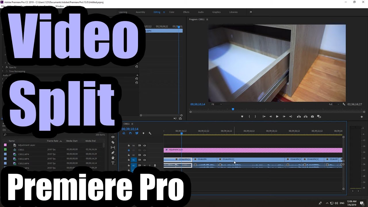 Why is Premiere Pro splitting only the video? (Link/Unlink, V-sign)