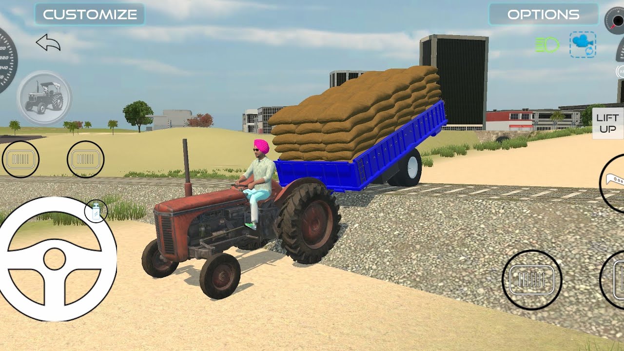 Tractor Driving On city Location Drop 