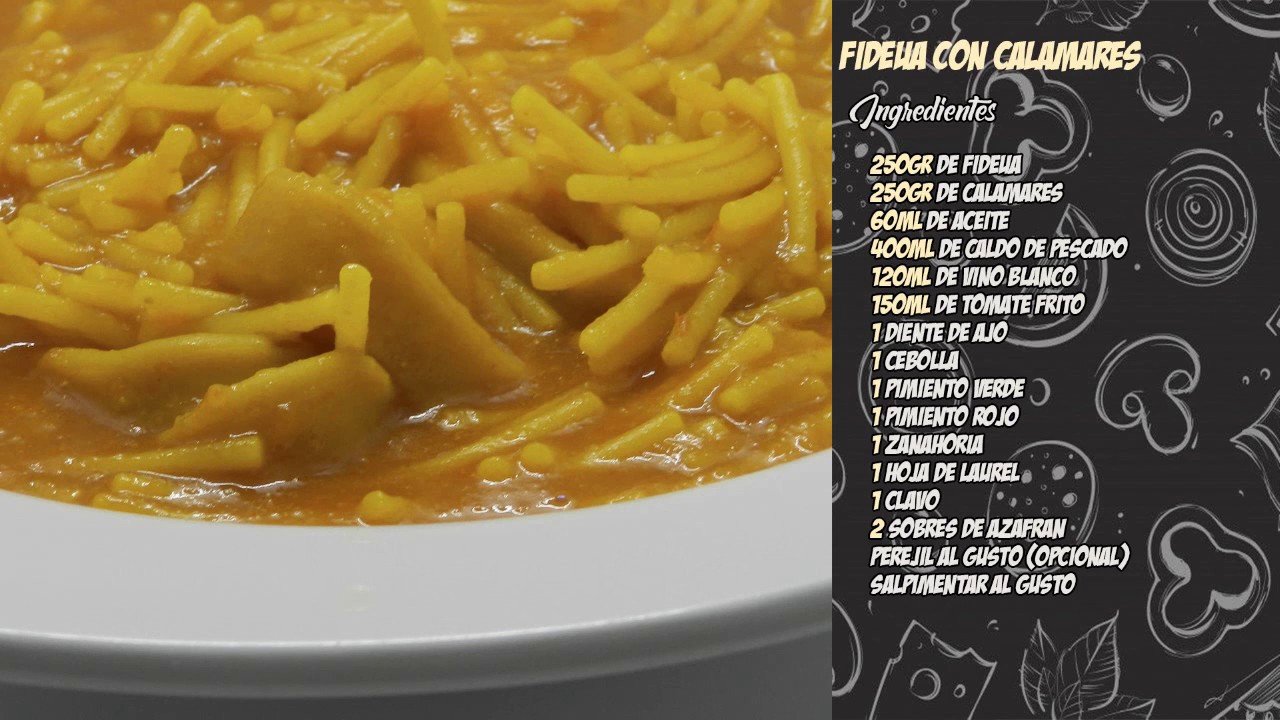 Fideuá con calamares en Monsieur Cuisine Plus
