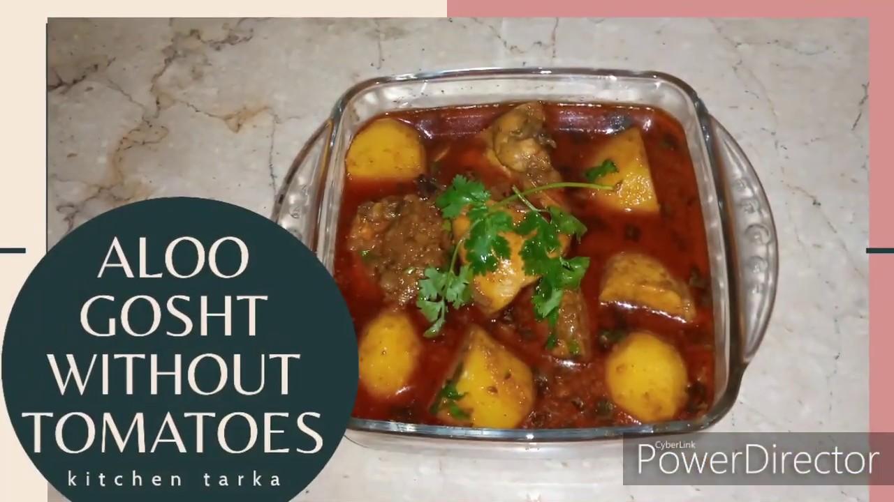 aloo gosht | aloo chicken ka salan | potato chicken curry without tomatoes | kitchen tarka