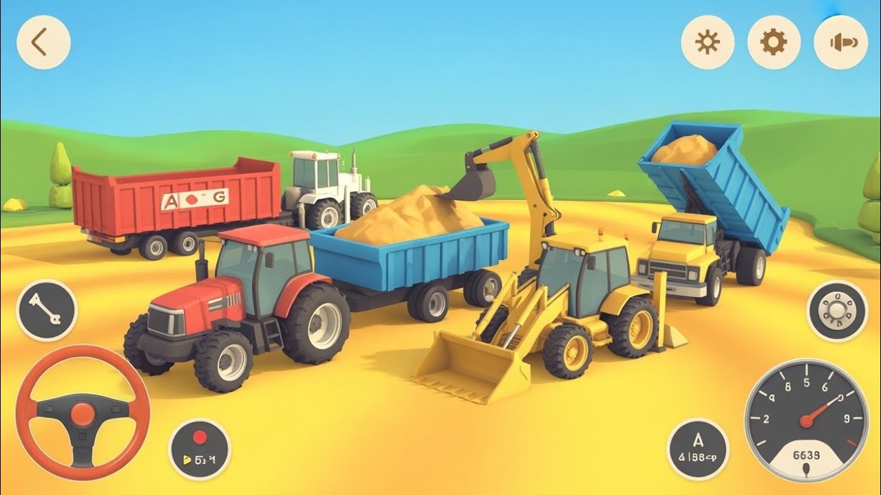 🔴Drive FORD and Uploading 🪨🏗Stone From Tractor trolley 🌋 Truck in Game #truck​ #jcb​ #tractor