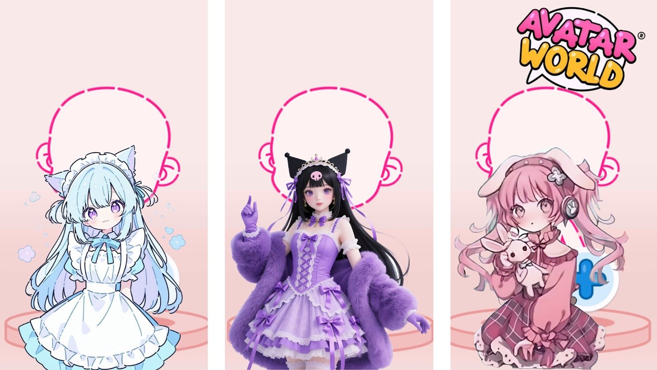 EASY ✨️  How To Make A Kuromi Princess👑🖤 My Melody 🎀💖 Cinnamoroll School 💎🩵 Uniform In Avatar World🌎