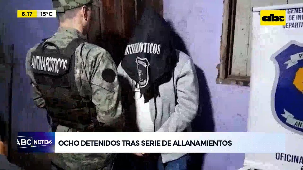 Ocho detenidos tras serie de allanamientos