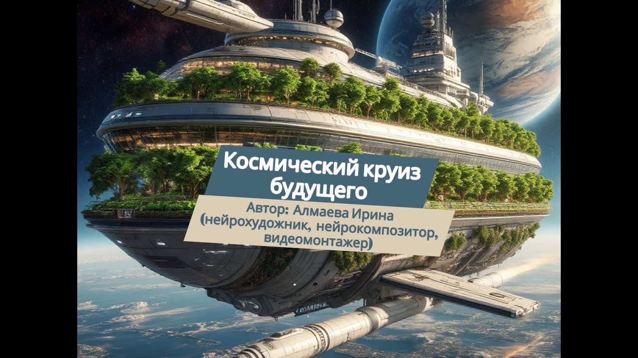 Космический круиз будущего. Алмаева Ирина (поэт, нейрокомпозитор, нейрохудожник, видеомонтажер).