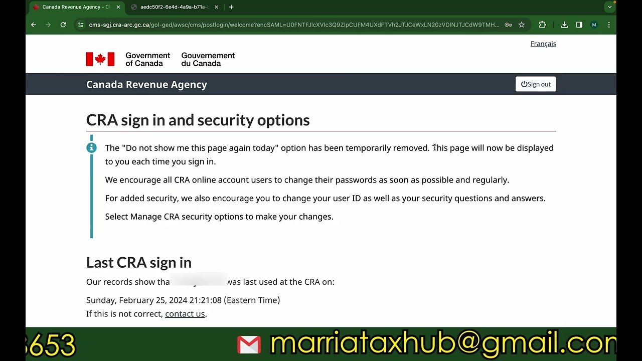 How to Update Your CRA Account: User ID, Password, and Security Questions