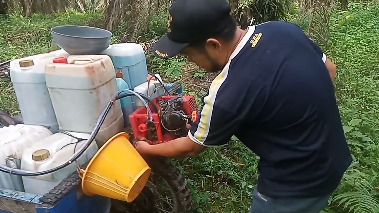 cara semprot pake mesin