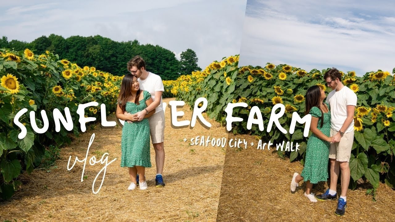 Exploring a Sunflower farm vlog (Art walk + Seafood city) | Life in Canada