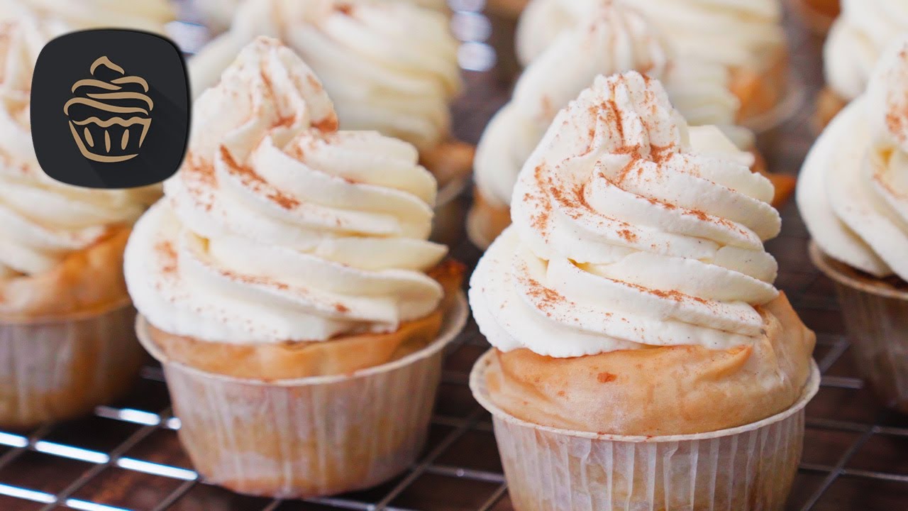 Diese Apfelstrudel-Muffins mit Vanille-Topping sind ein Traum! 🧁💛