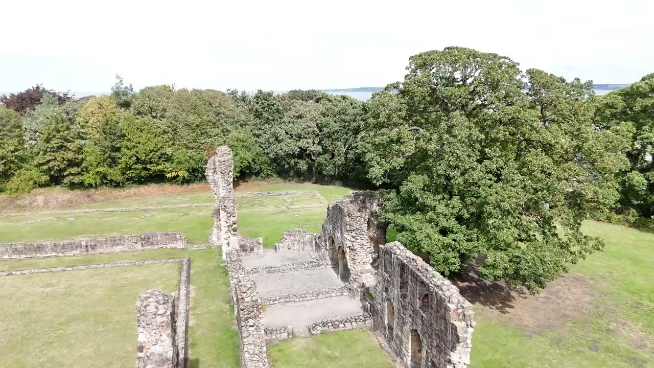 Basingwerk Abbey located in the Greenfield Heritage Park near Holywell North Wales 