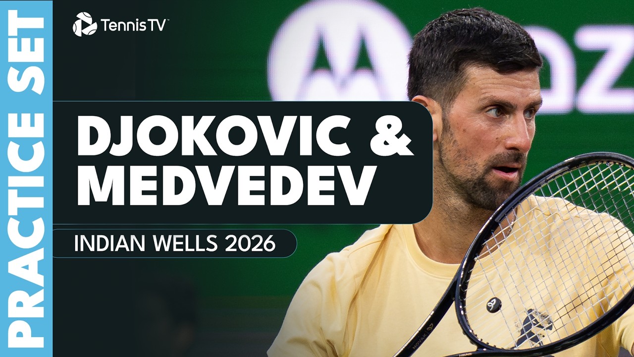 Novak Djokovic vs Daniil Medvedev Full Practice Set! | Indian Wells 2026