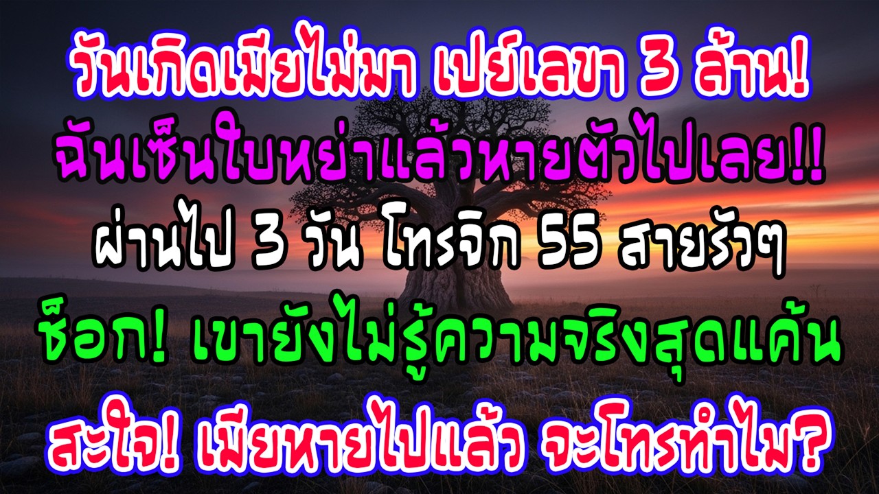 วันเกิดฉัน สามีทุ่มเงิน 3 ล้านจัดงานให้เลขา ฉันวางใบหย่าแล้วหายไป 3 วัน เขาโทรหา 55 สาย