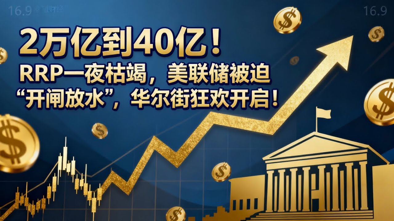  2万亿到40亿！RRP一夜枯竭，美联储被迫&ldquo;开闸放水&rdquo;，华尔街狂欢开启！ $2T to $4B! RRP Collapses, Forcing the Fed's Hand. 