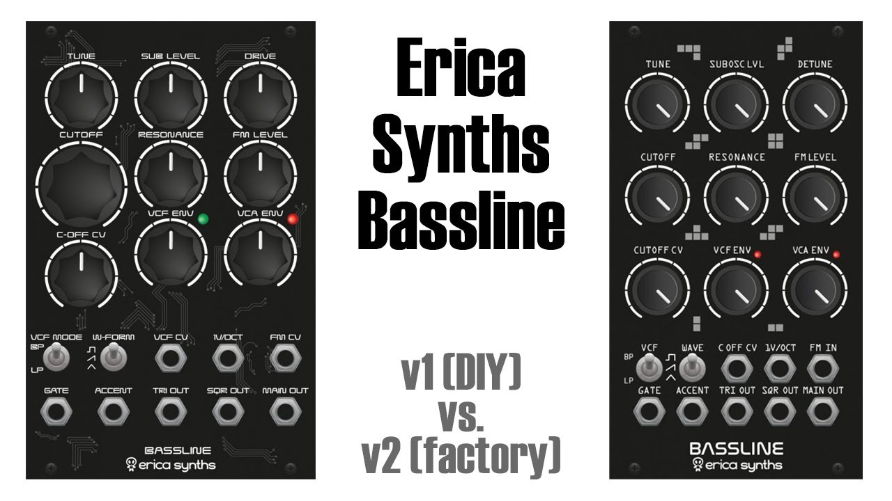 Erica Synths Bassline - V1 (DIY) vs. V2 (factory)