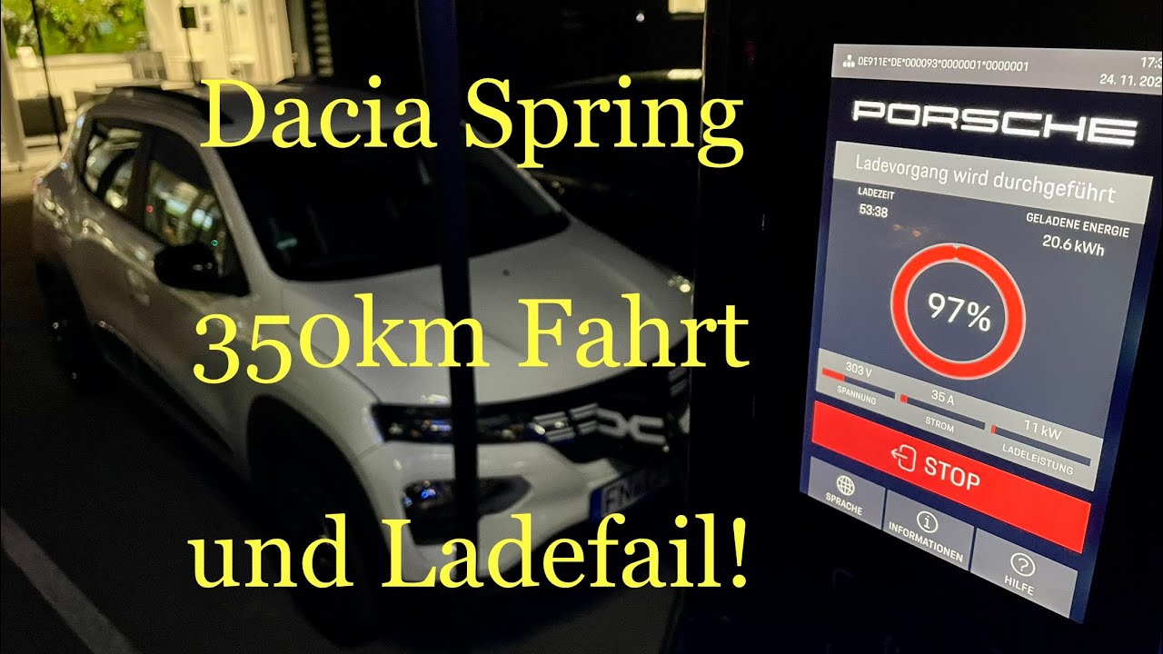#2 Dacia Spring 350km 1. Fahrt mit Ladefail / Facelift Modell 2023