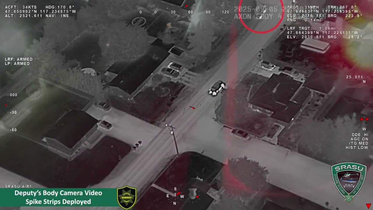 Video Clips:  Air 1 & Deputies Assist WSP  - Wanted & Suspected Impaired Driver Refuses to Stop