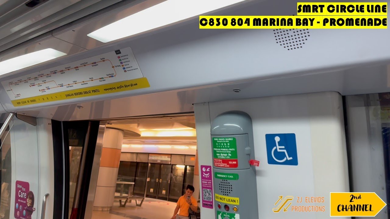 【SMRT Circle Line】Alstom Metropolis C830 (804) ride from Marina Bay to Promenade.