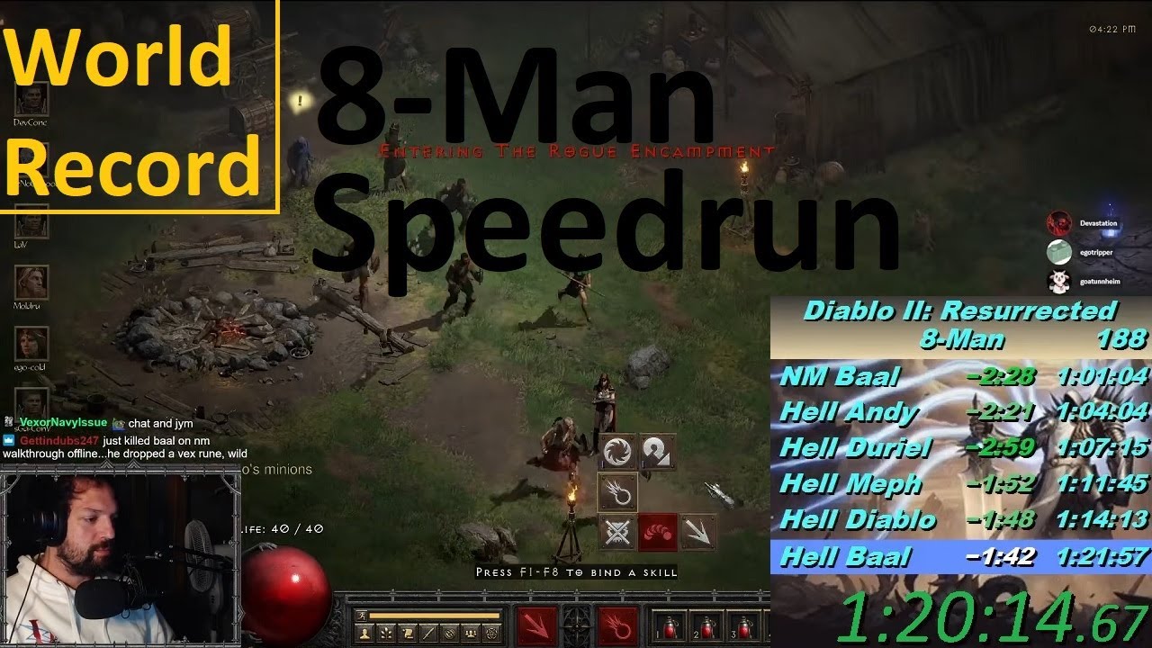 NEW WR! 8MAN SPEEDRUN! 1:20:14 - Diablo 2 Resurrected