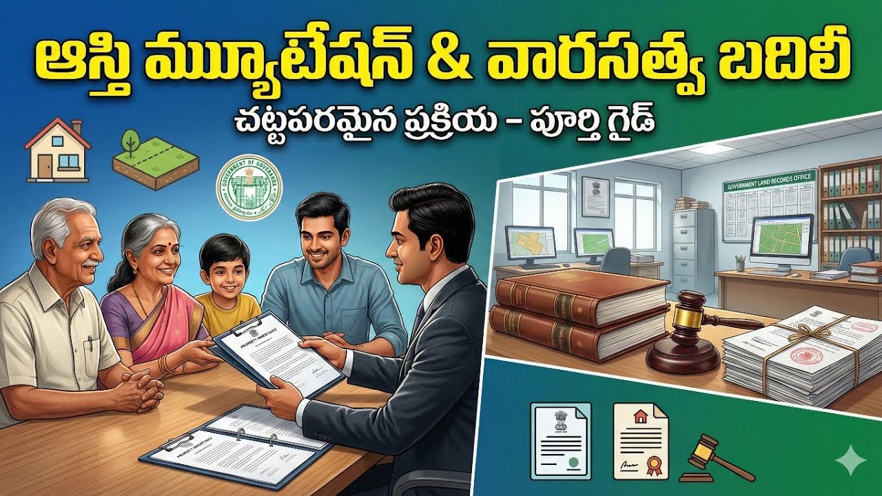 ఆస్తి మ్యూటేషన్ & వారసత్వ బదిలీ చట్ట ప్రక్రియ | Property Mutation & Heirship Transfer Explained