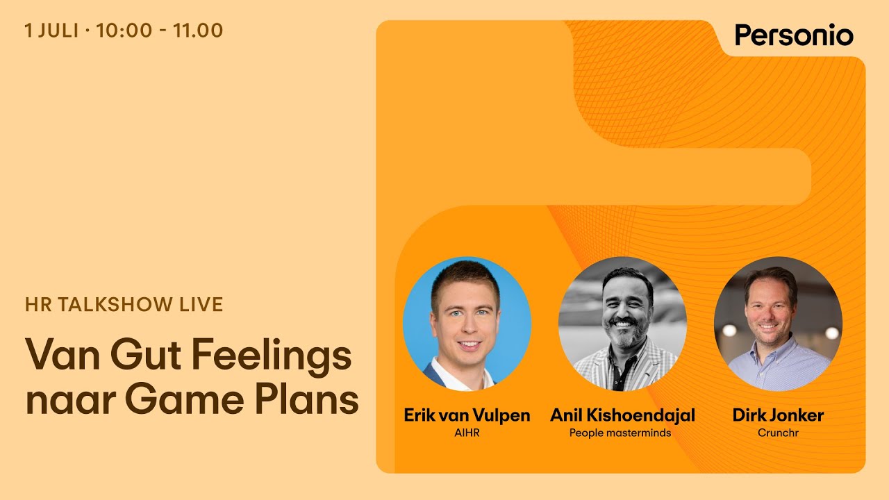 HR Talkshow Live #1 – Van Gut Feelings naar Game Plans | De toekomst van HR, data & AI
